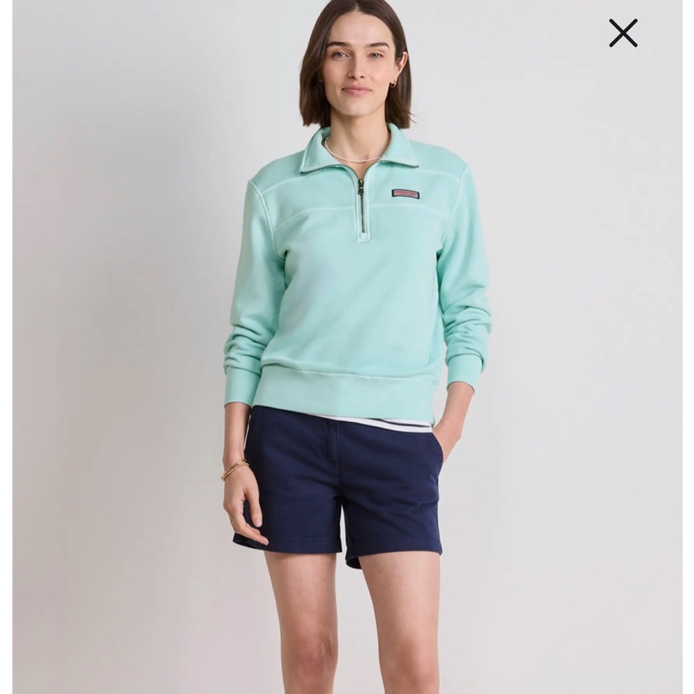 Vineyard Vines Aqua Blue Quarter-Zip Pullover